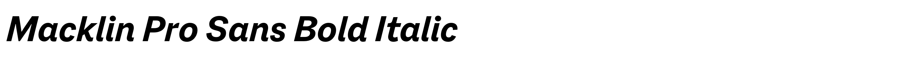 Macklin Pro Sans Bold Italic